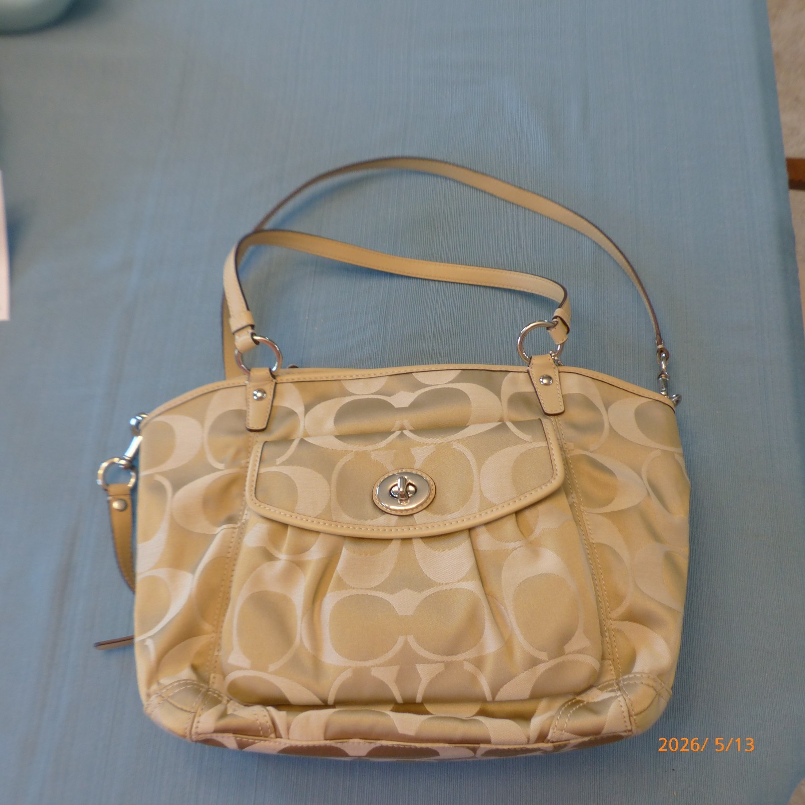 Coach Signature Leah Light Khaki Handbag