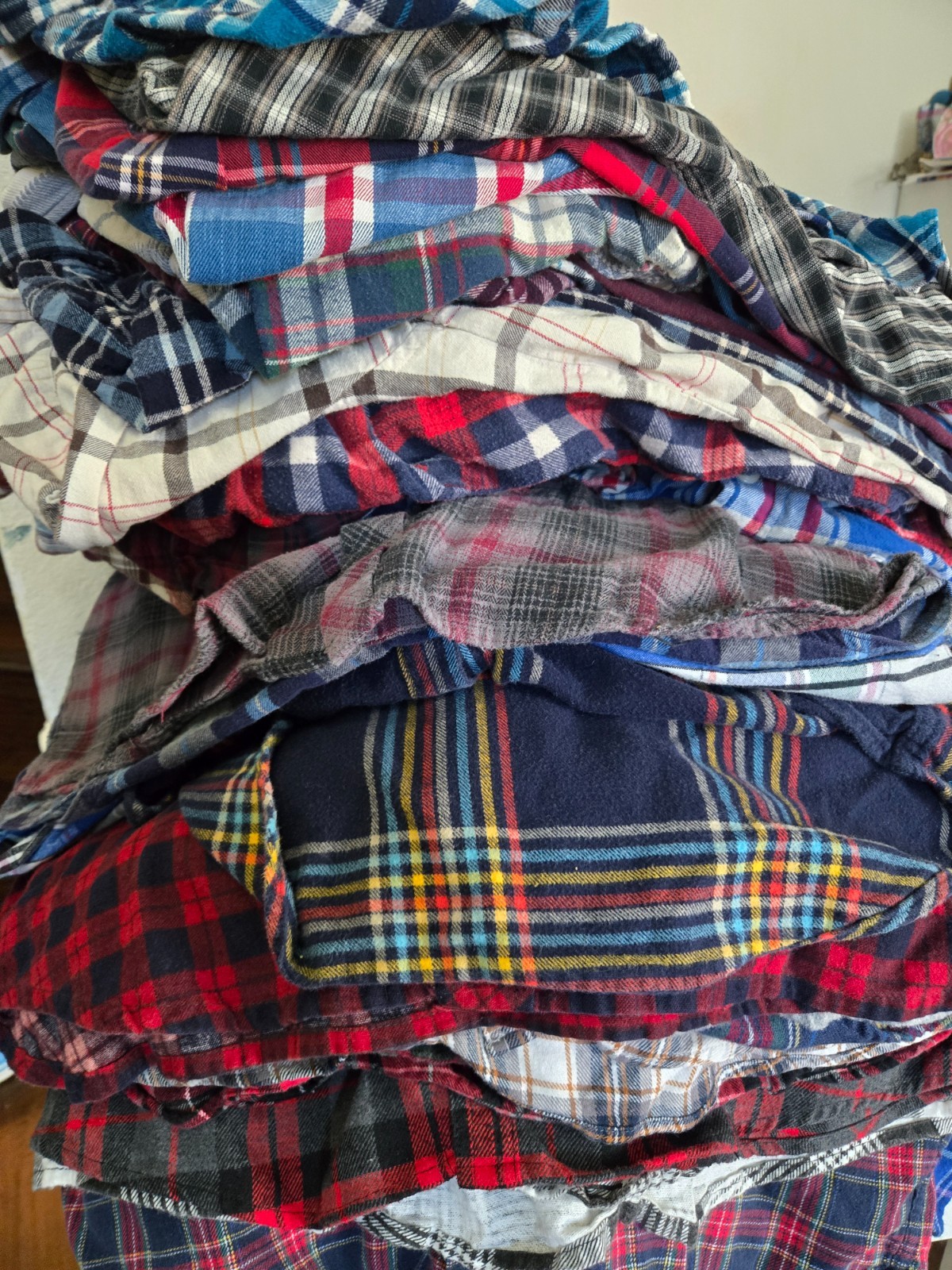 5 LOT Flannel Work Shirt Mens Outdoor Thermal Durable Multicolor Bulk Deal