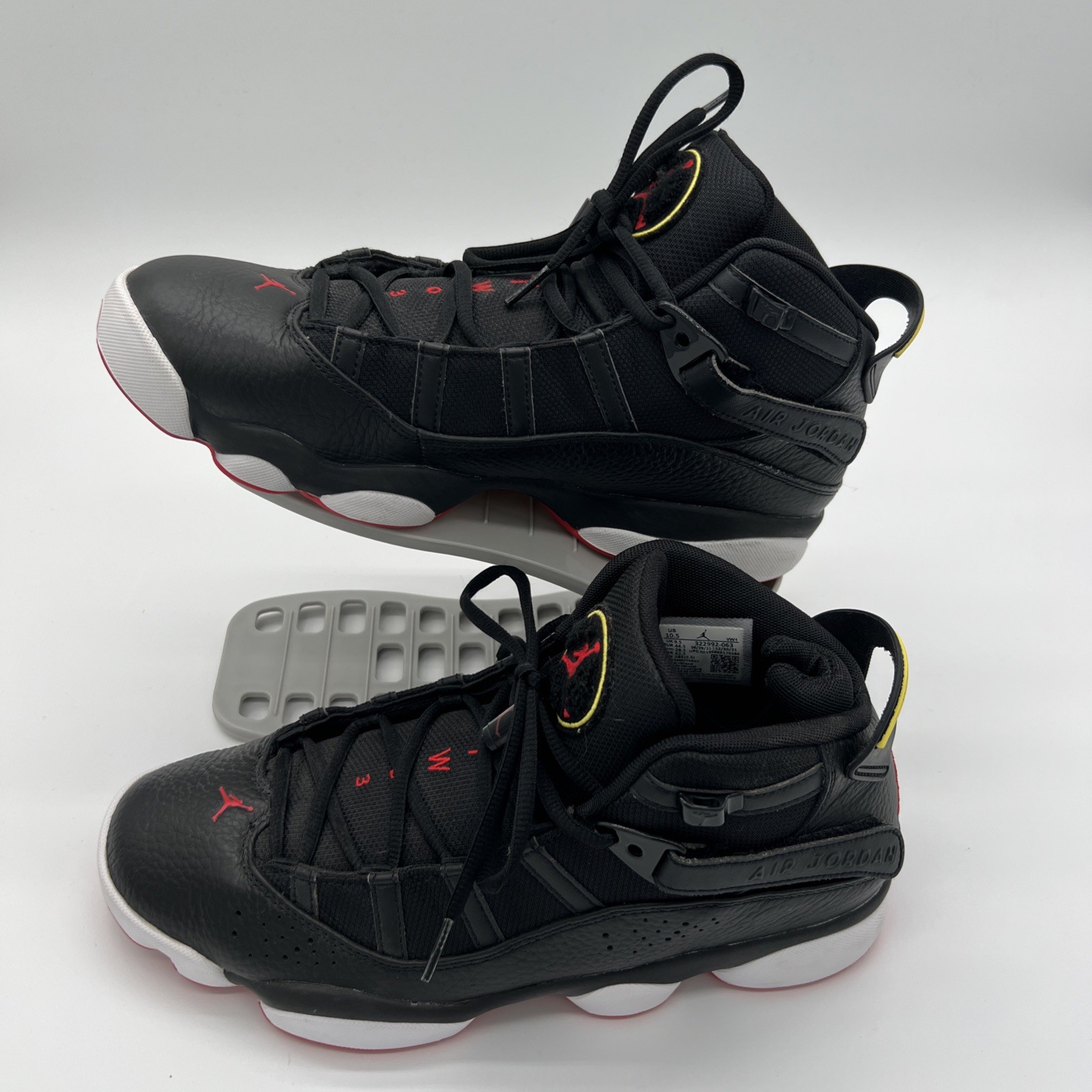 Air Jordan 6 Rings Shoes Black Red White 322992-063 Mens Size 10.5 No Box