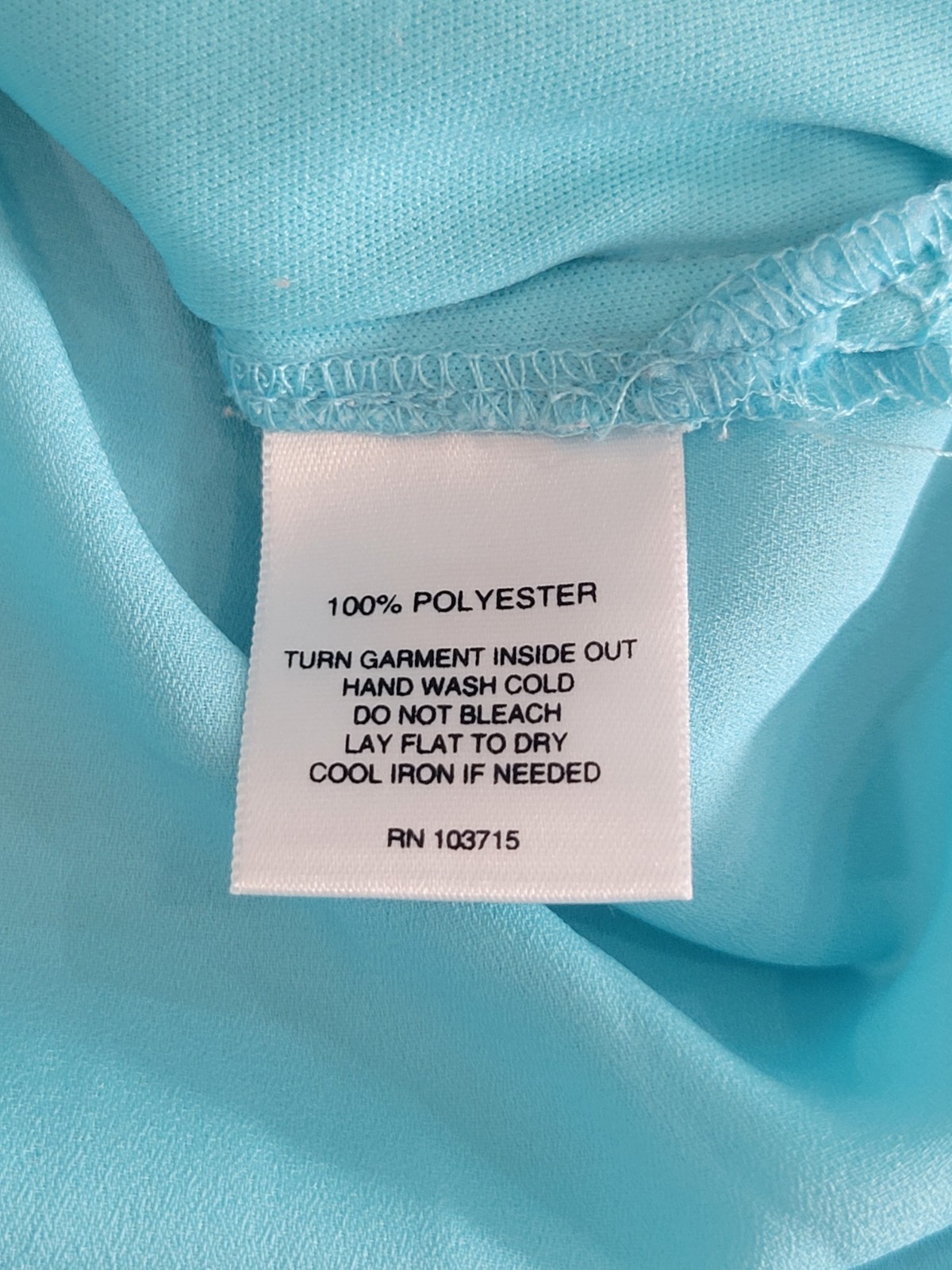 Valerie Stevens Embroidered Lace Turquoise V Neck 3/4 Sleeve Crochet Breezy top