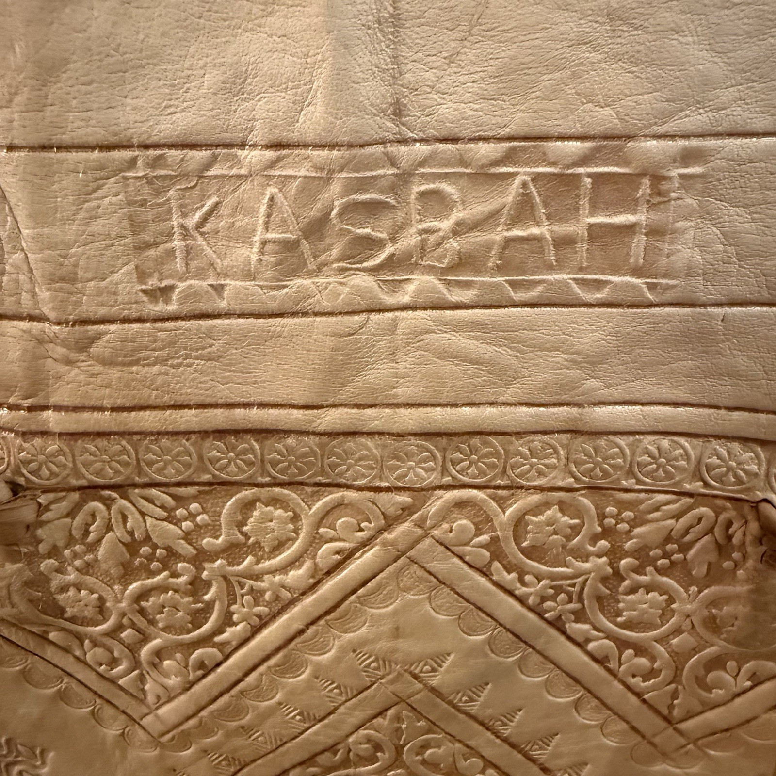 Morocco hand-tooled leather shoulder Kasbah bag Western Bohemian Hippie