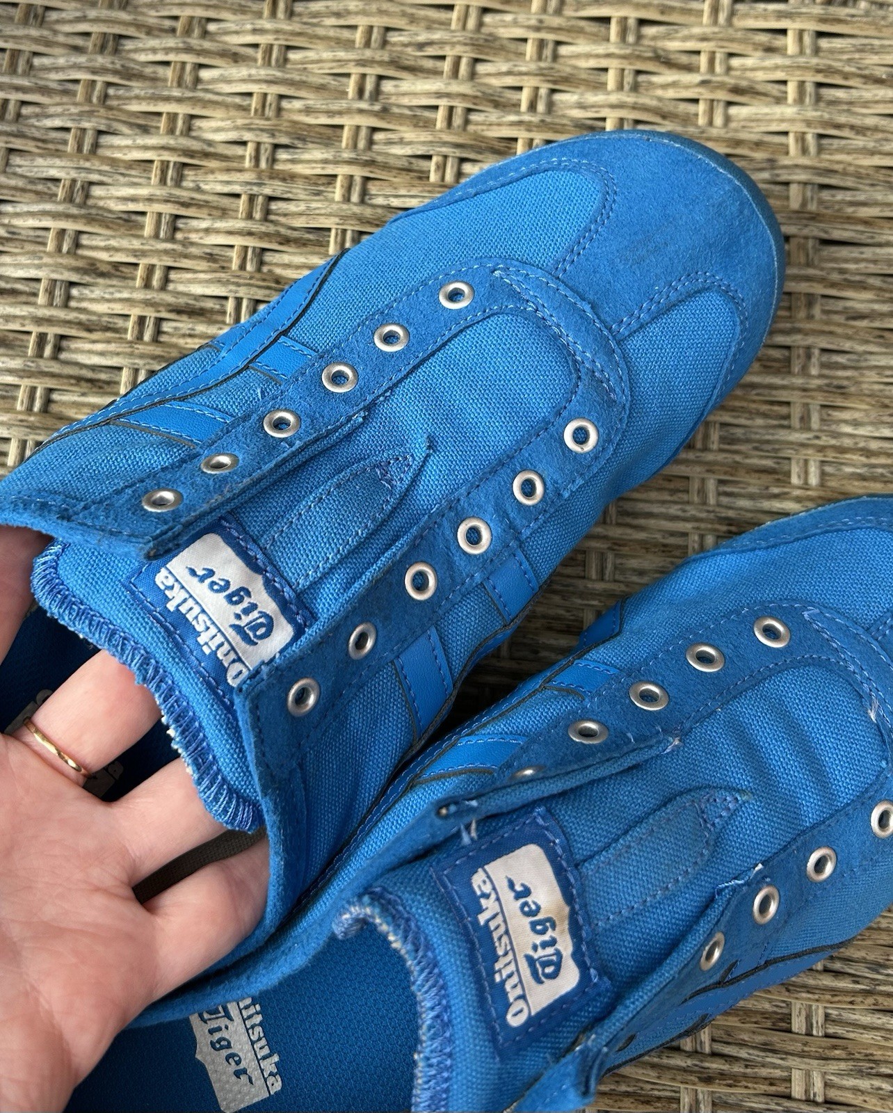 Onitsuka Tiger Mexico 66 Slip-On Trainers Canvas Blue US 7 AW18