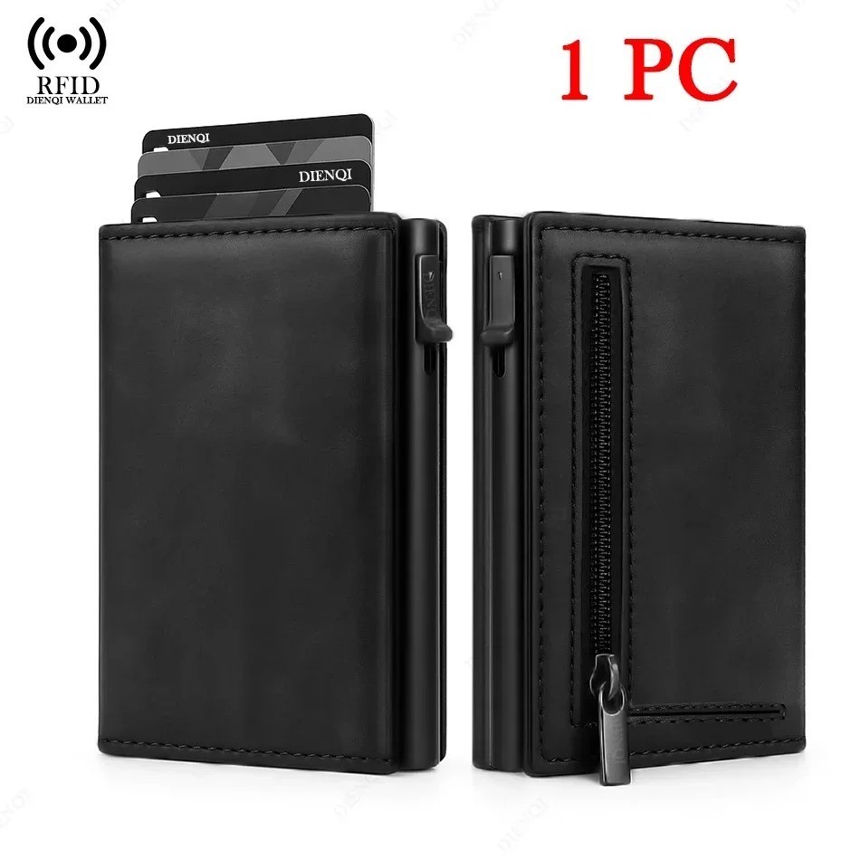 RFID Carbon Fiber Credit Card Holder Wallet for Men Slim ID Card Coin HolderRFID