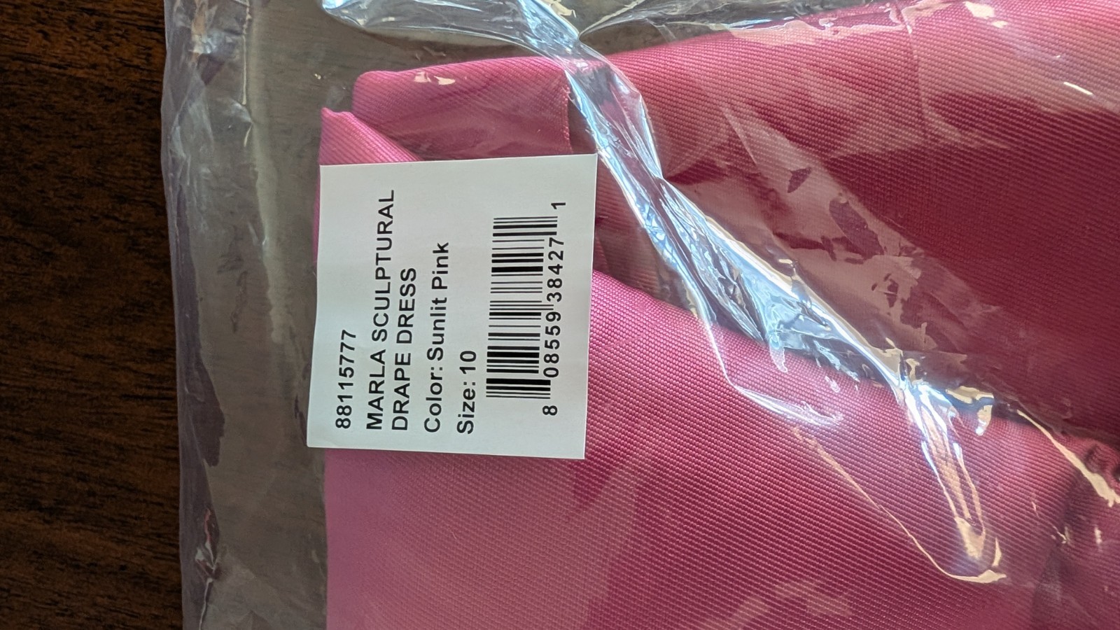 NWT Theia Marla Strapless Sculptural Drape Cocktail Dress Sunlit Pink Size 10