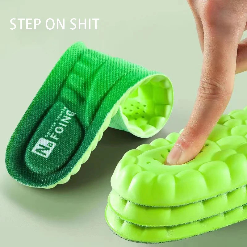 4D Orthopedic Sport Insoles Super Soft Breathable High-elasticity Shock Absorpti