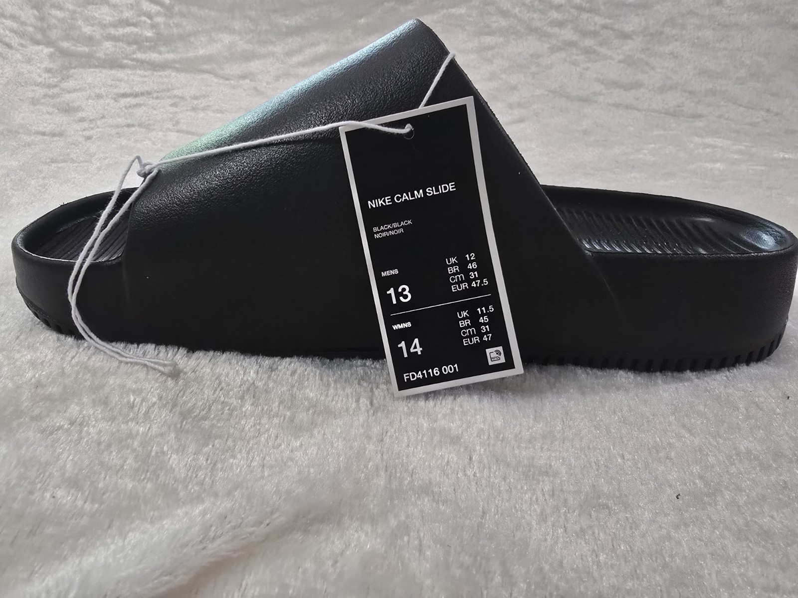 RIGHT SHOE ONLY- Size 13- Men’s Nike Calm Slides in Triple Black