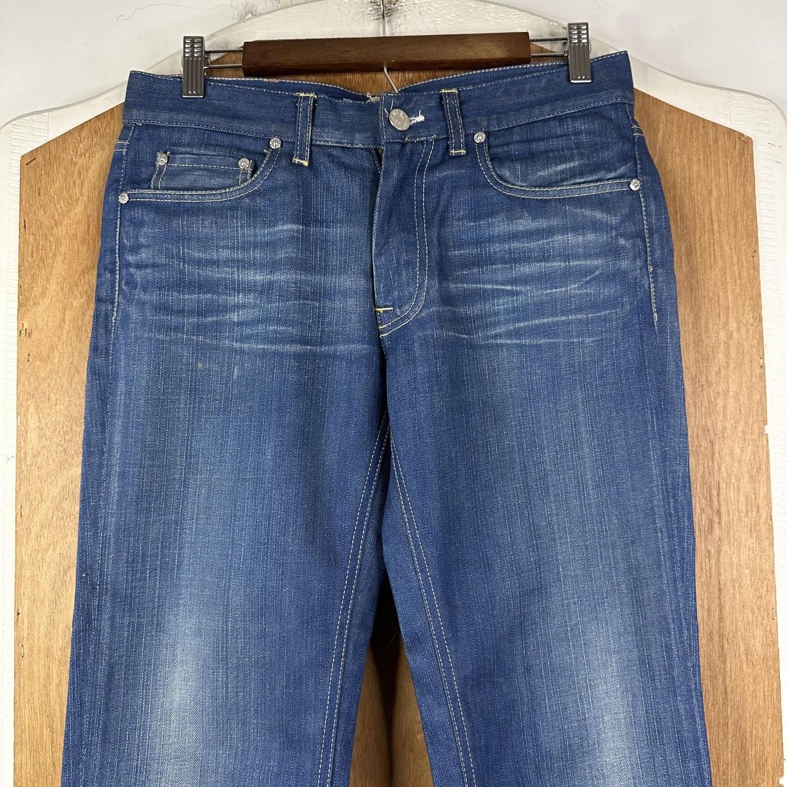 Acne Jeans Mens 30×32 Blue Medium Wash Straight Leg 100% Cotton Denim