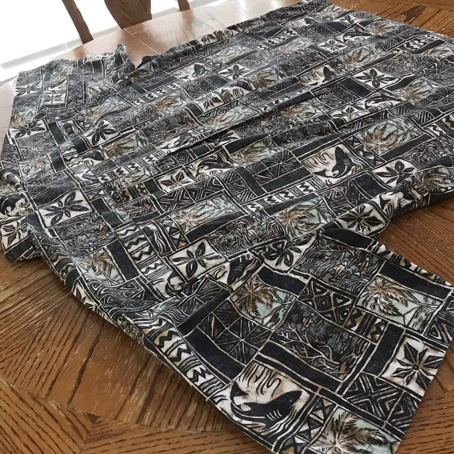 Cooke Street Honolulu Shirt Men’s XXL Black Grey Brown Reverse Palm Hawaiian