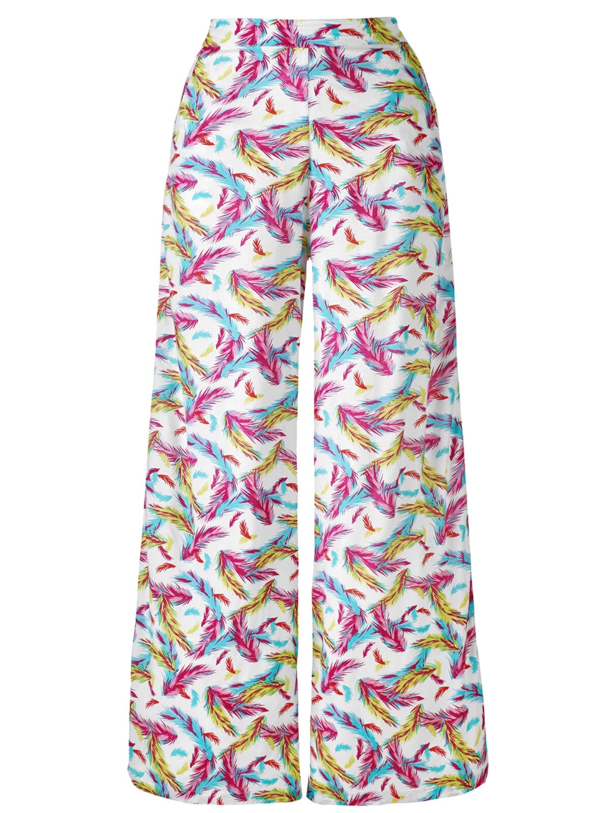 LabelBe Feather print Stretch waist Wide leg trousers UK 16 & 22 L 29”
