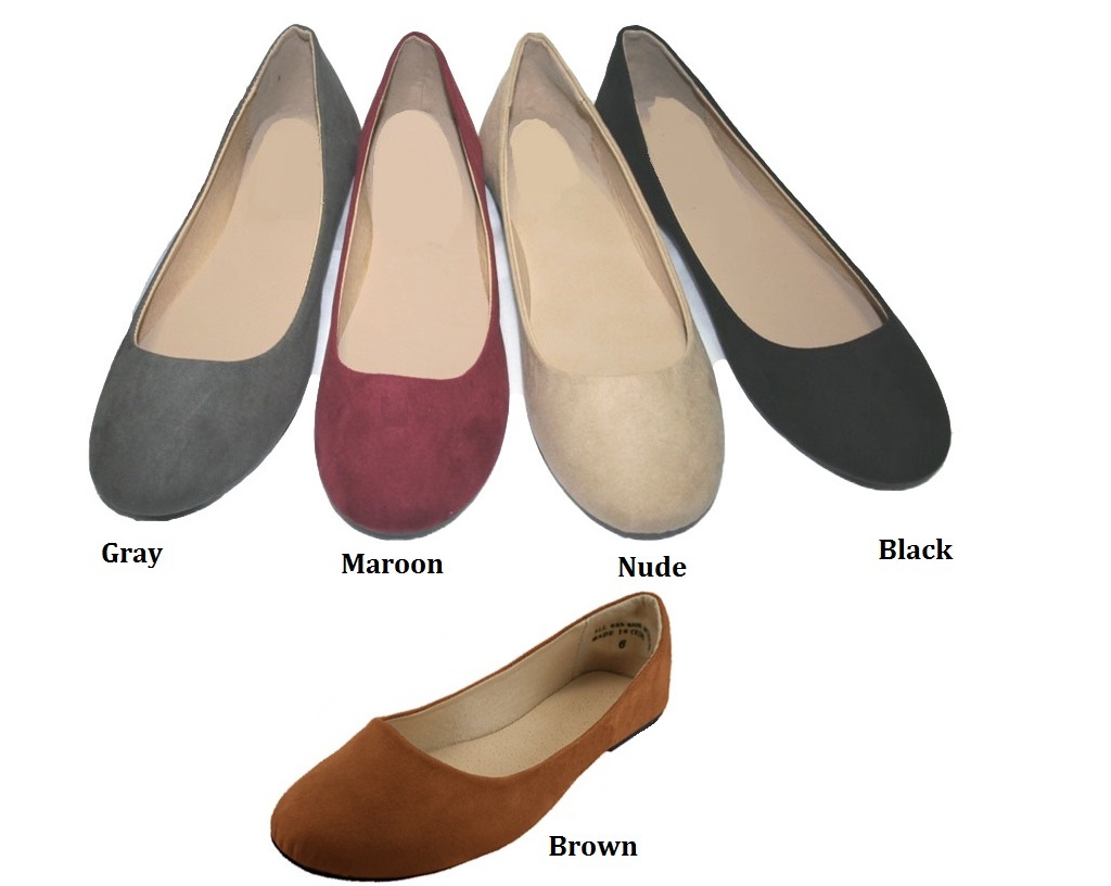 Womens Fashion Ballerina Flat Faux Suede Shoes 5 6 7 8 9 10 11 Assorted Colors