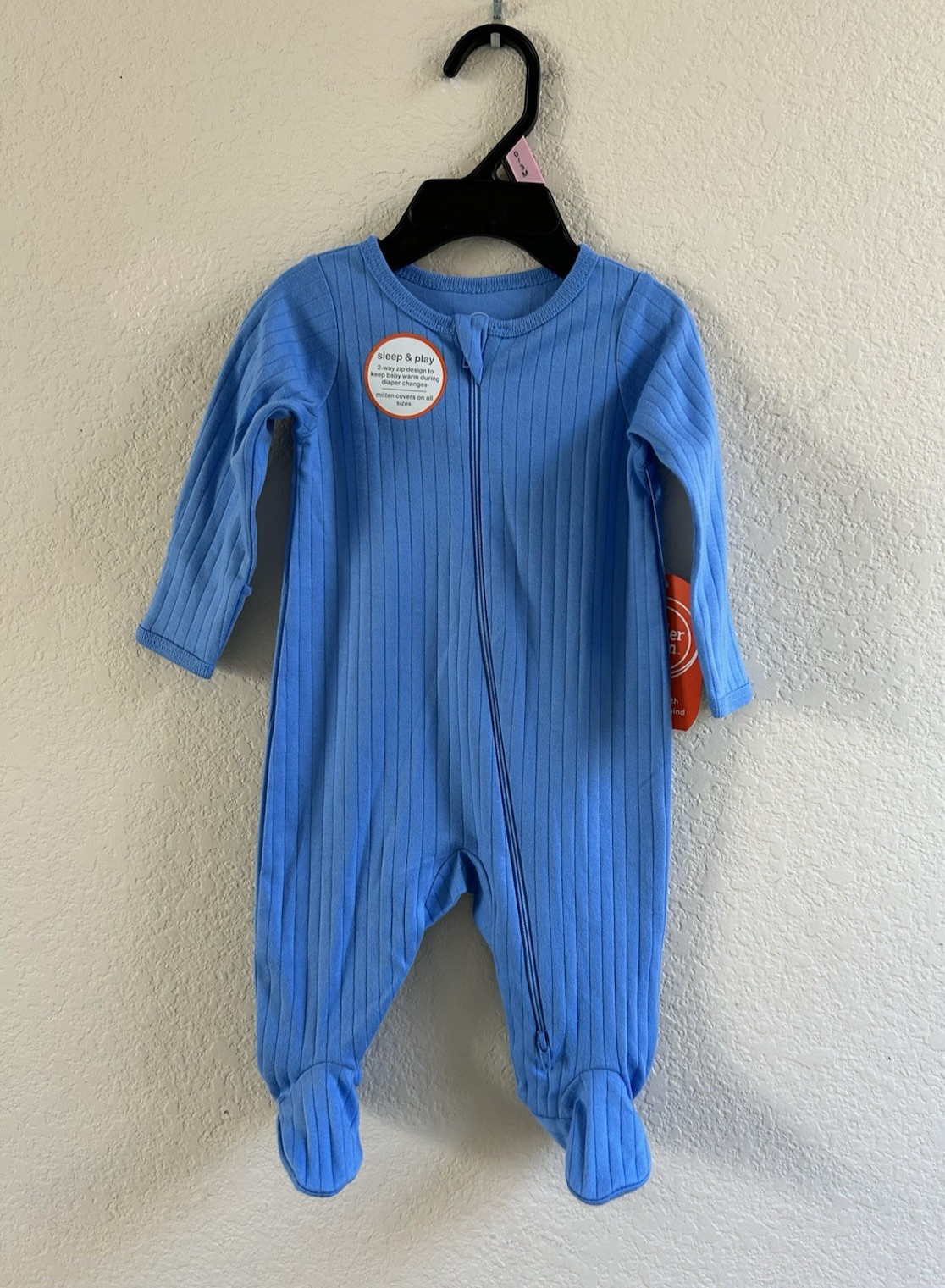 Wonder Nation Baby Blue Unisex Zip Footed Sleep N Play One Piece Size 0-3M NWT