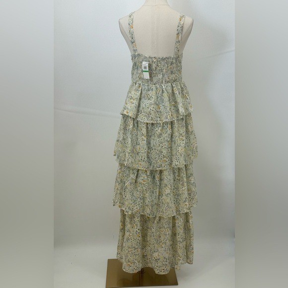 ASTR The Label Floral Tiered Maxi Dress Eyelet Midsummer NWT Large