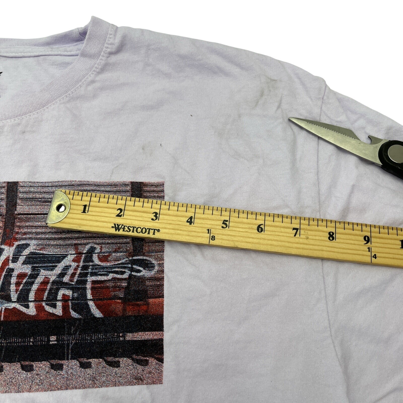 Aerosmith Graphic T-Shirt Mens XL Light Purple Good Graffiti Logo Rock Band Tee