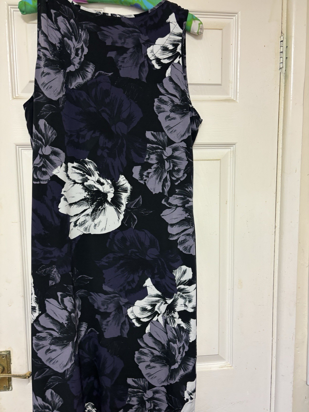 John Rocha at Debenhams Black & Purple Ruched Shift Dress – Size 18