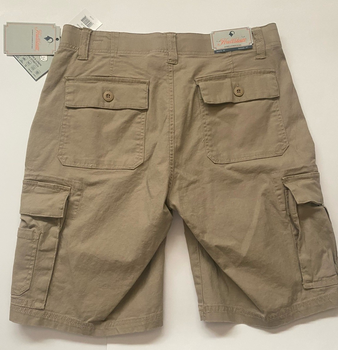 Hallstatt Men’s Cargo Shorts Size 30/32 – 10in Inseam Khaki New w Tags