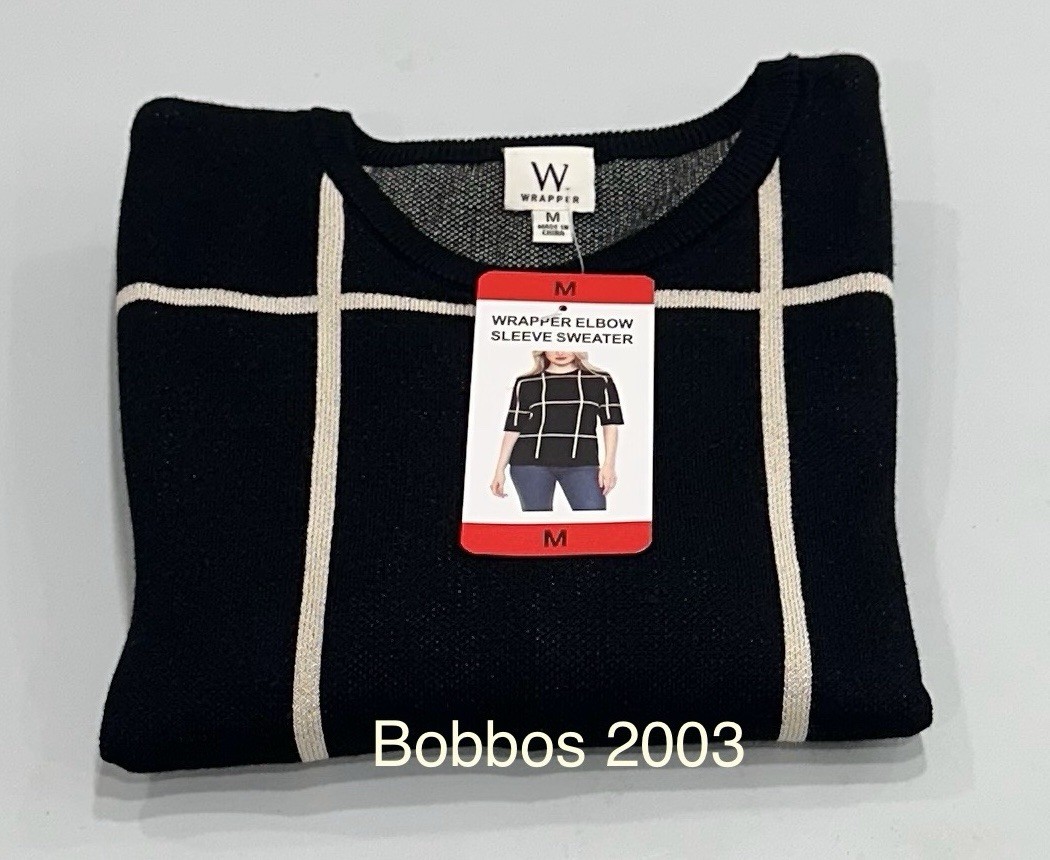 Wrapper Women’s Elbow Sleeve Sweater, Black, Size M