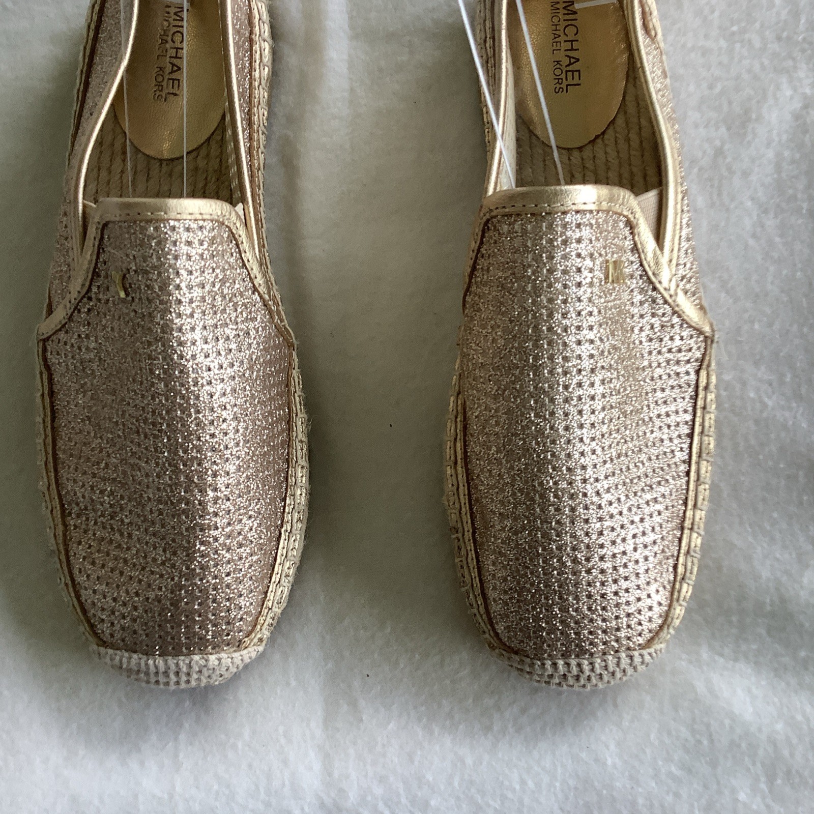 Michael Michael Kors Women Kendric Glitter Espadrille Platform Loafer Shoes 7.5M