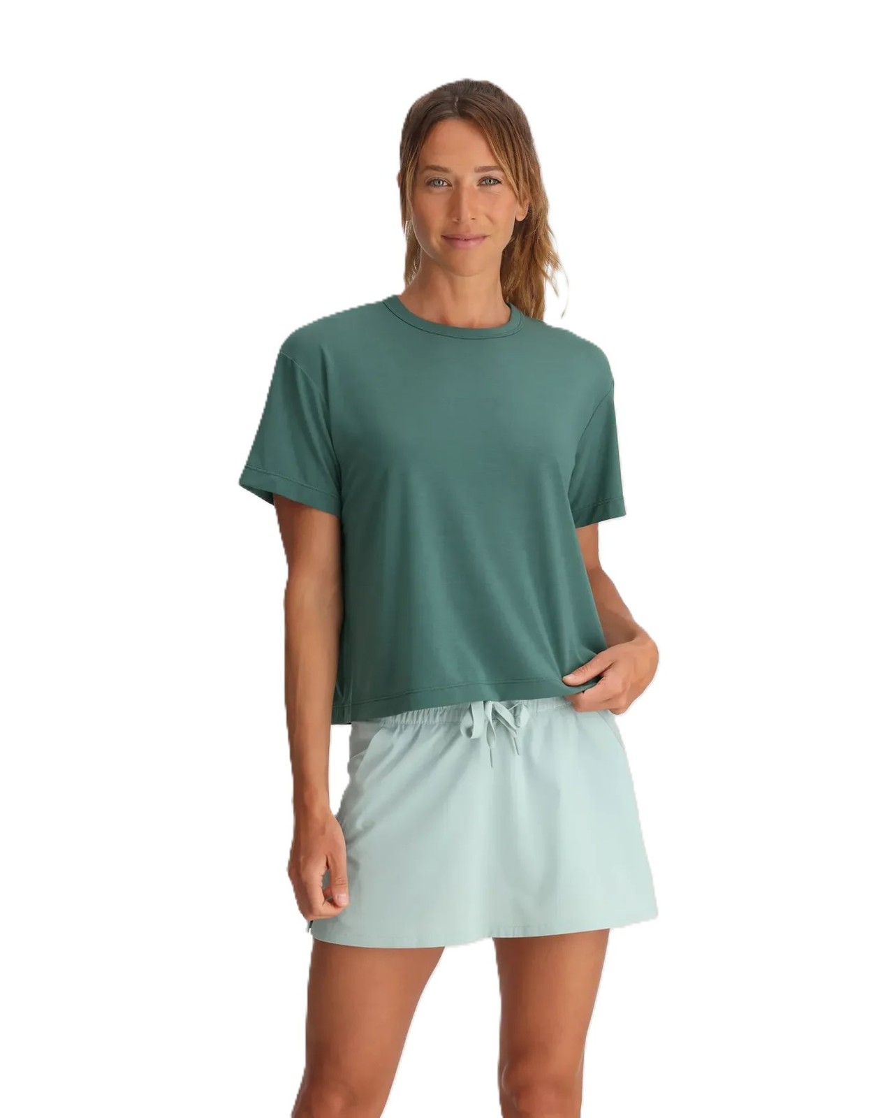 Free Fly Elevate Lightweight Tee Women’s Shirt, Sea Pine, Medium