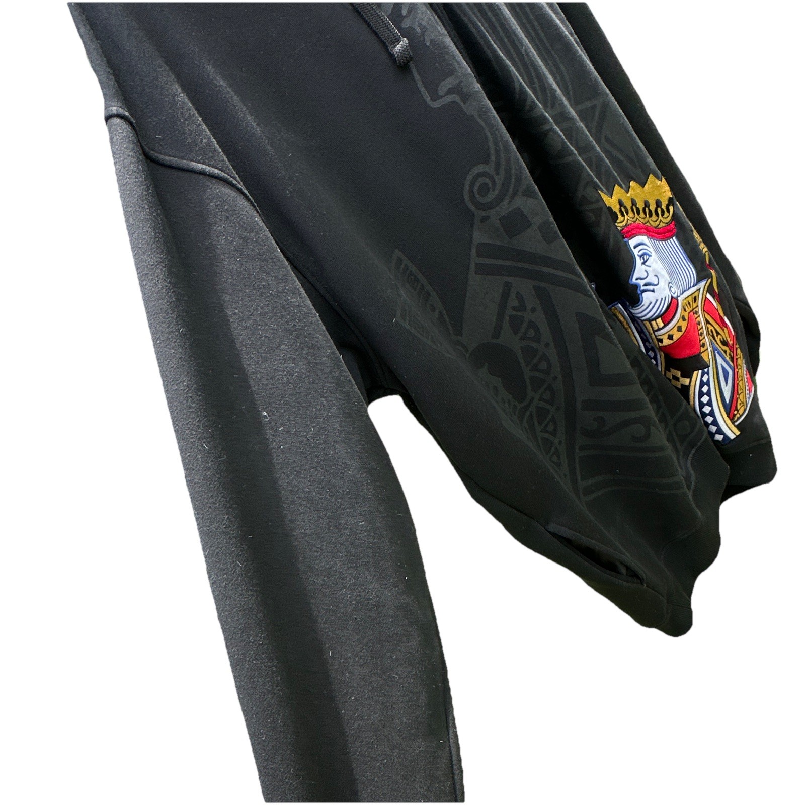 Avirex Men’s Black Full Zip Hoodie King of Spades Graphic Embroidered 3XB