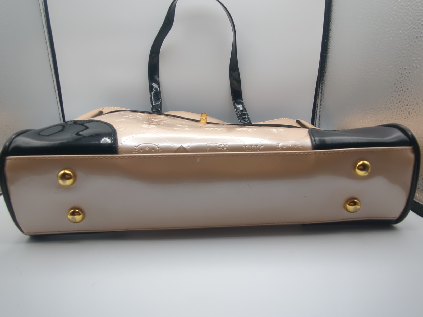 Rare Hello Kitty Champagne Embossed Pattern Square Tote