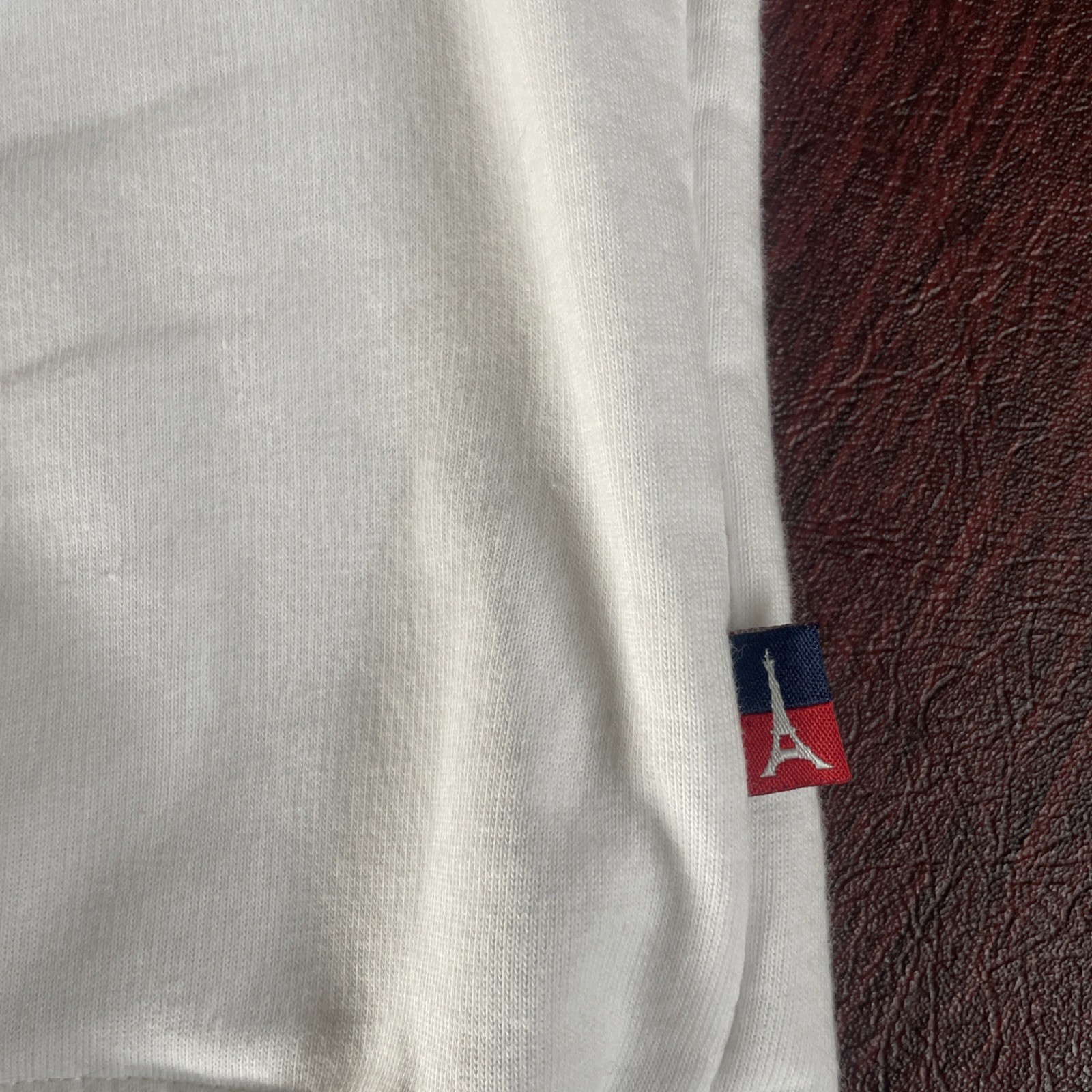 NWOT Air de Paris Parisienne Navy Embroidered White Cotton Sweatshirt Large