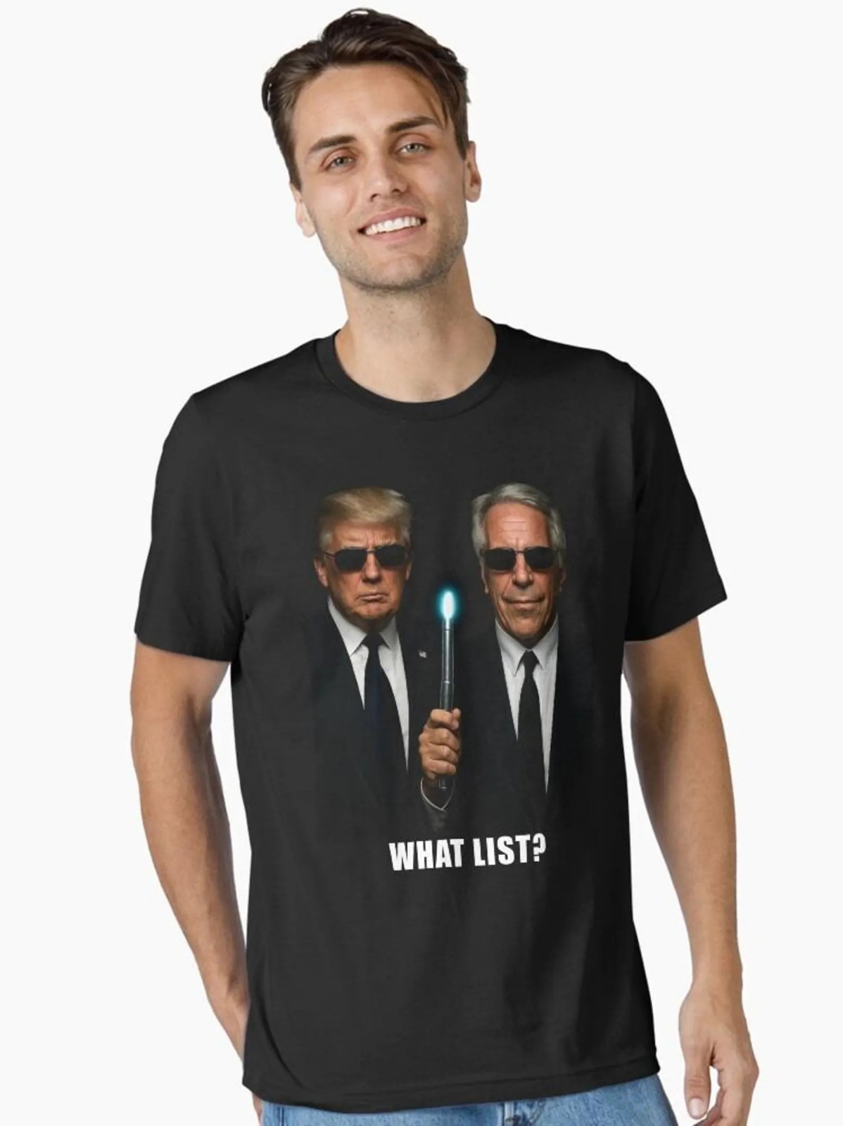 What List Funny Trump Epstein T-Shirt Men in Black Funny – L001