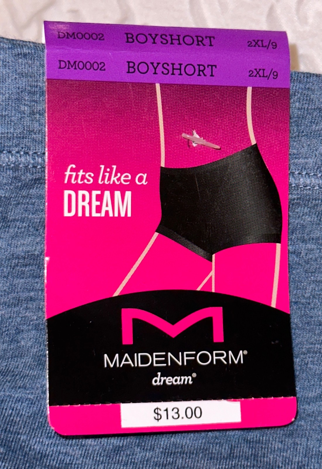 MAIDENFORM Dream Tailored Cotton Denim Blue Boyshort Panty Womens S M L XL 2XL