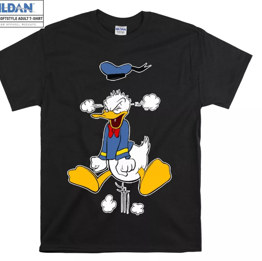 Donald Duck T-shirt Cartoon Angry Print T Shirt Men Women Unisex
