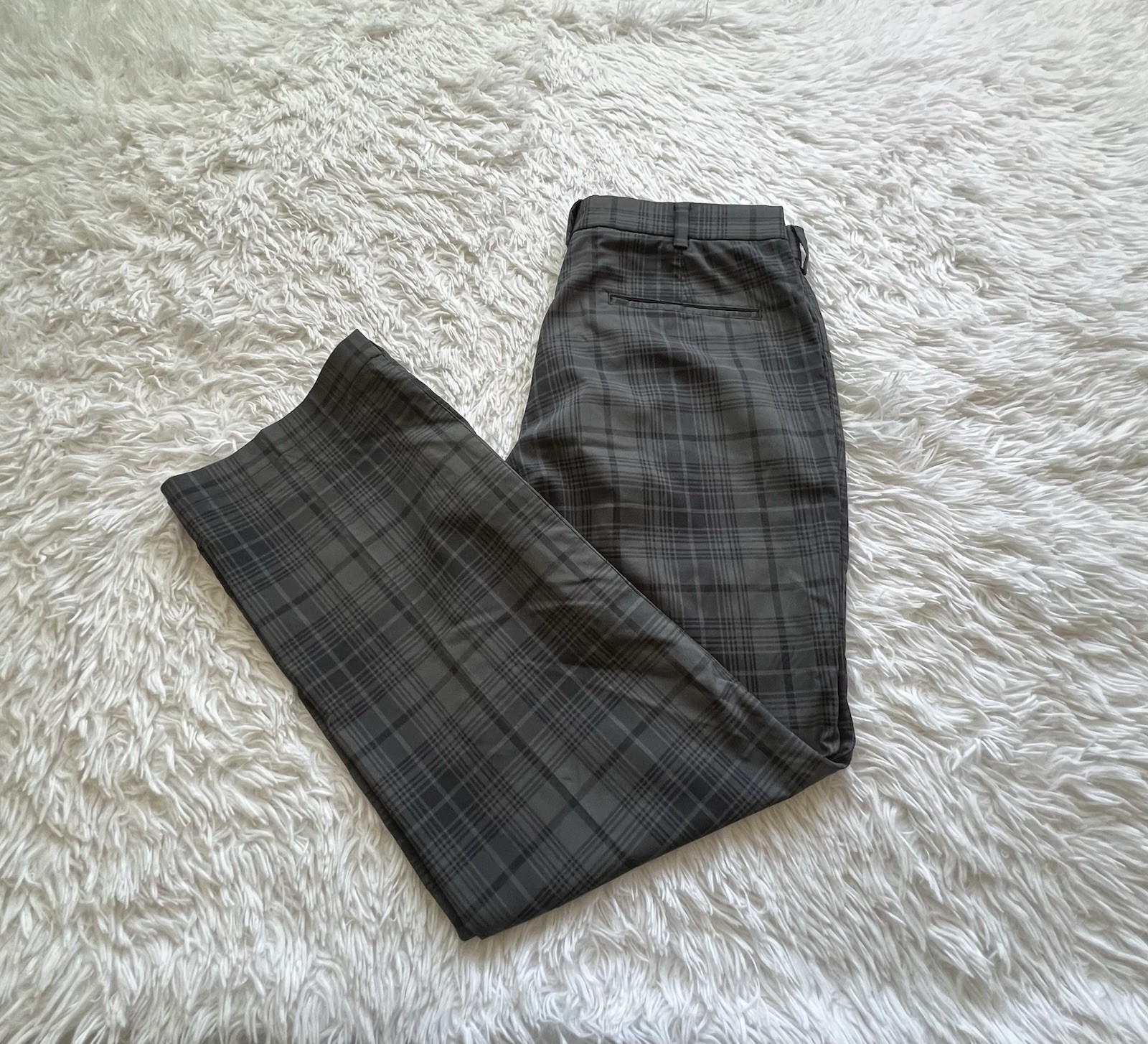 Nike Pants Mens 33×30 Gray Black Plaid Golf Tour Performance Dri-FIT Stretch