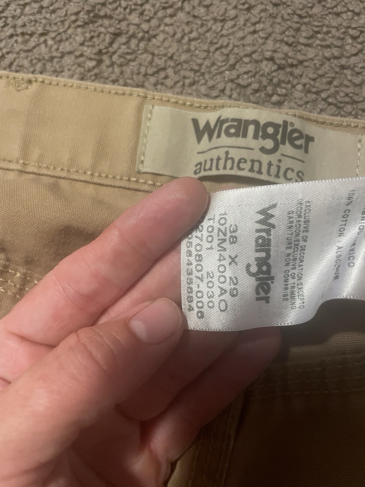 Wrangler Authentics Men’s Carpenter Pants 38×29 Khaki Canvas Work Utility NWOT