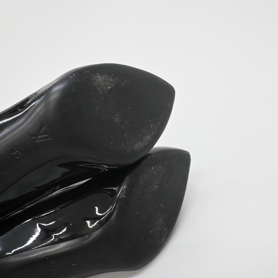 Louis Vuitton Patent Leather Padlock Pumps EU 35 US 5 Heel 7.1-10cm 061528d