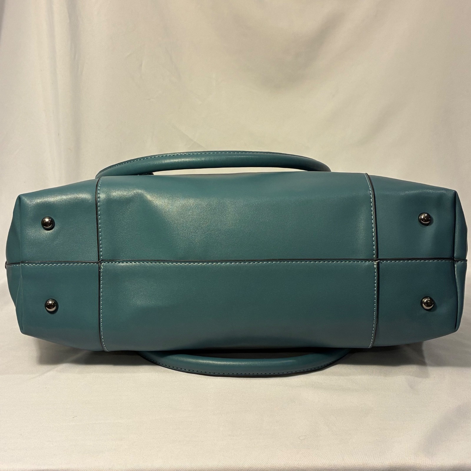 18 inch Laptop Tote Bag Leather Messenger Handbag Blue