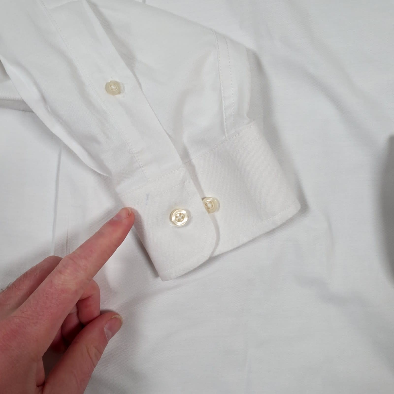 Stafford Coolmax Button Down Shirt 16-16.5 Mens White Regular Fit Long Sleeve