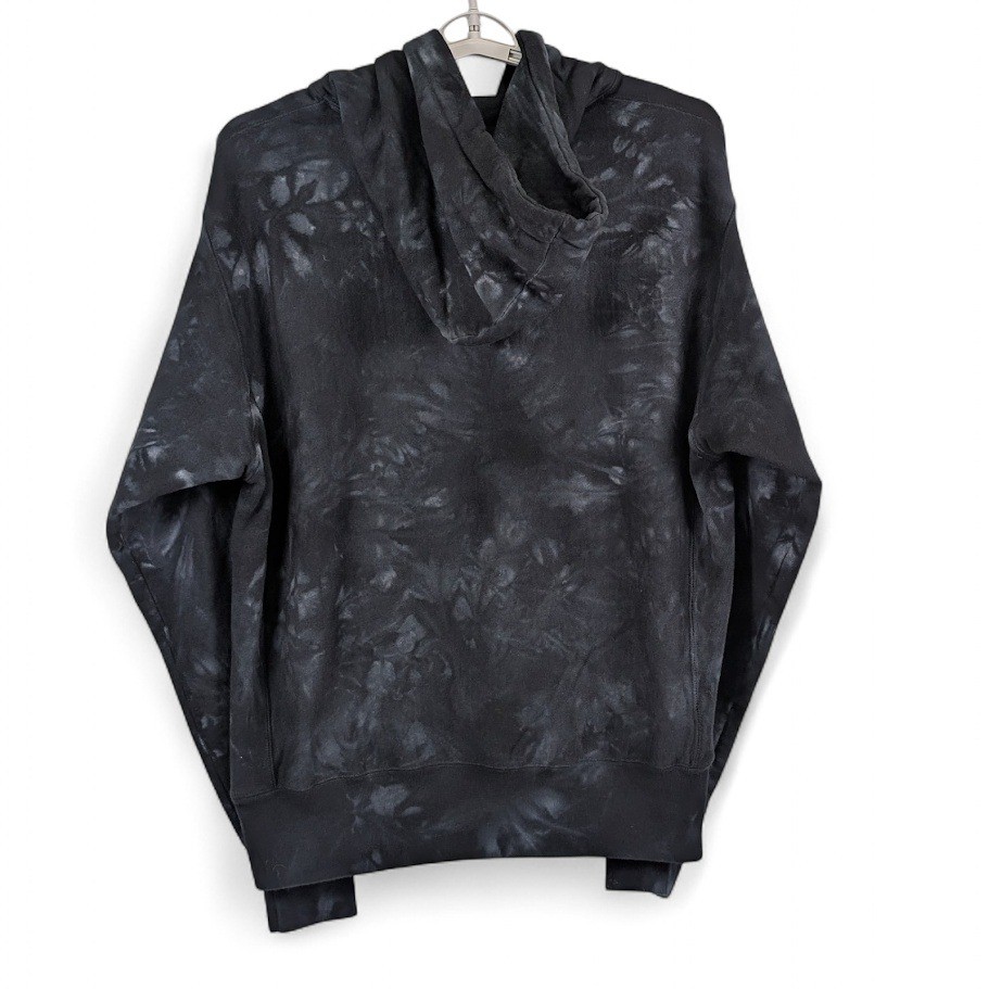 T-Mobile Champion Reverse Weave Hoodie Mens Large Black Tie Die Acid Wash