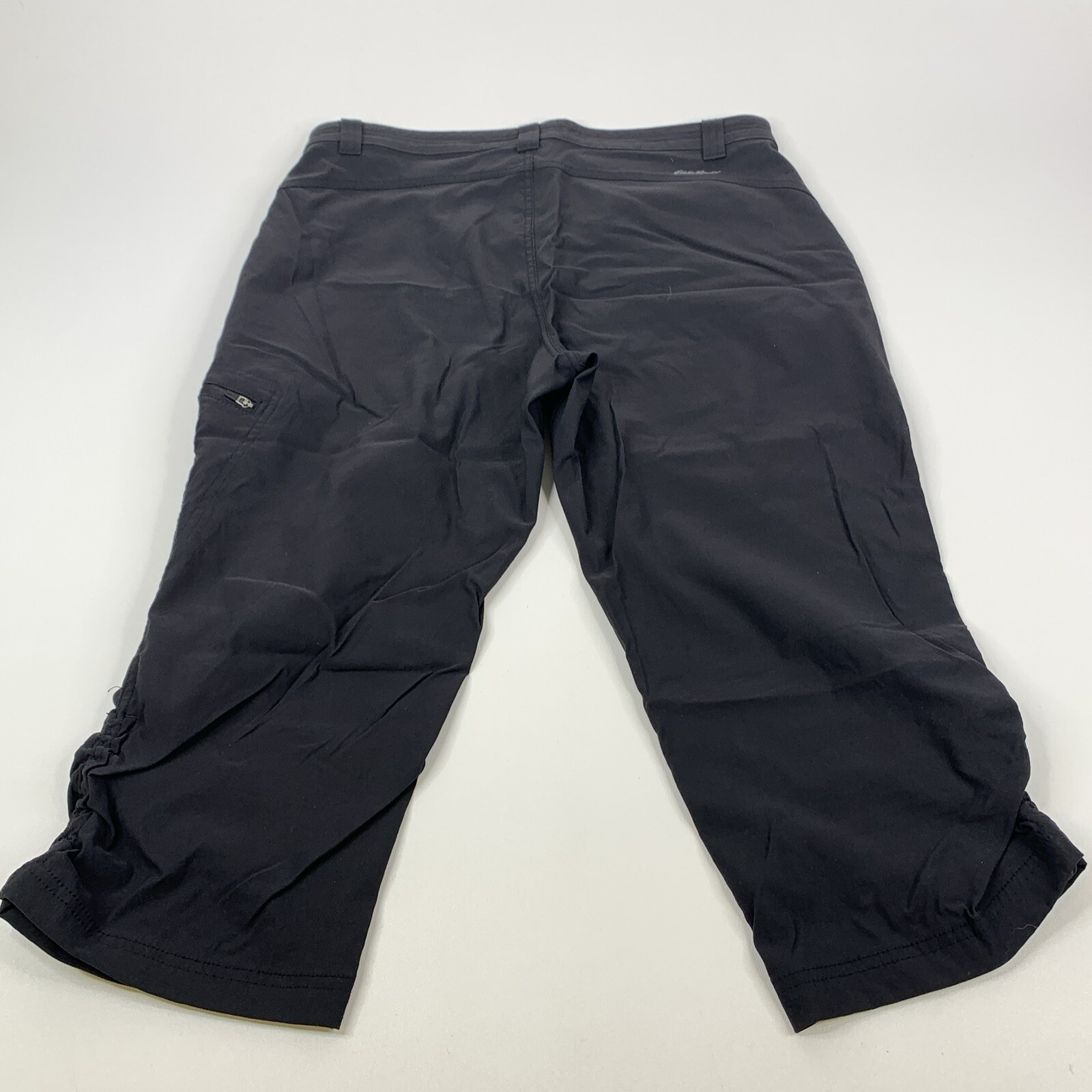 Eddie Bauer Womens Capri Pants Stretch Tech Rainier Cargo Pockets Black Sz 6