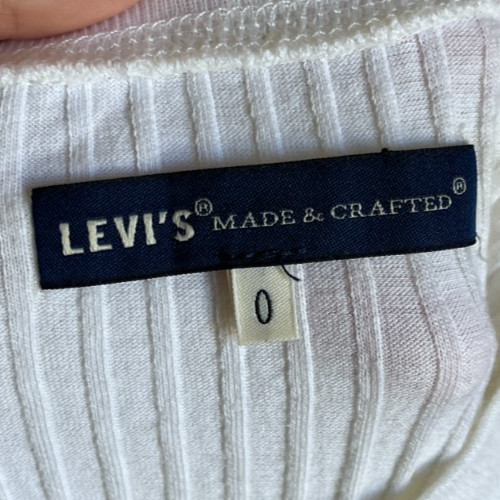Levi’s Made & Crafted Rib Cotton/Cashmere Bodysuit in White Size 0
