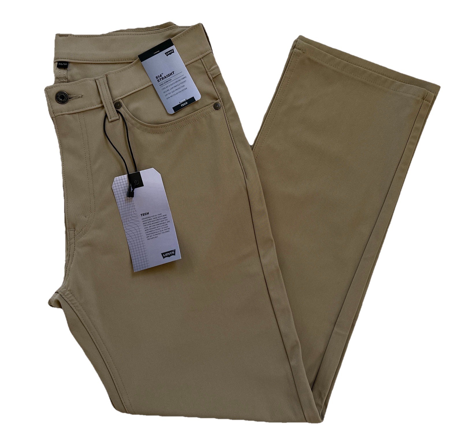 Levi’s Men’s 514 Straight Tech Pants, Beige