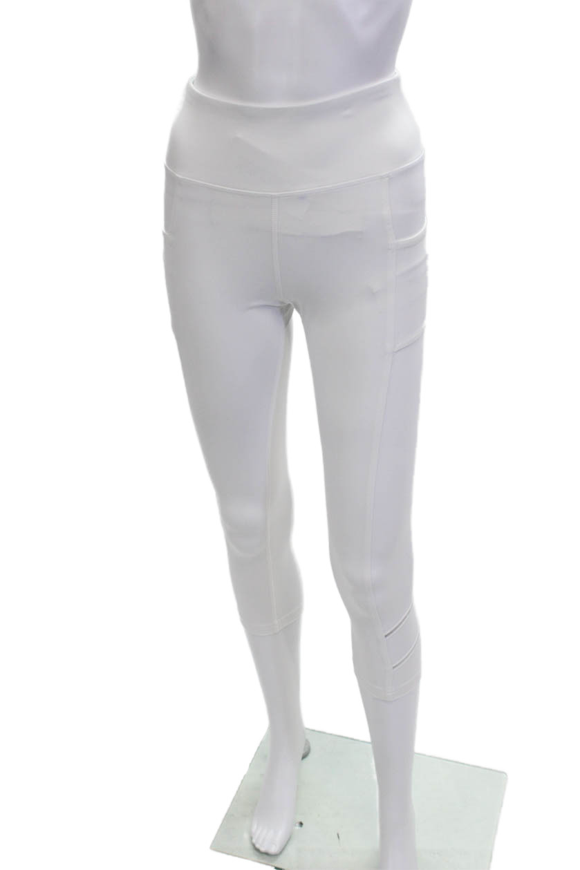 InPhorm Women Cropped Leggings White 77% Nylon 23% Spandex Size XS