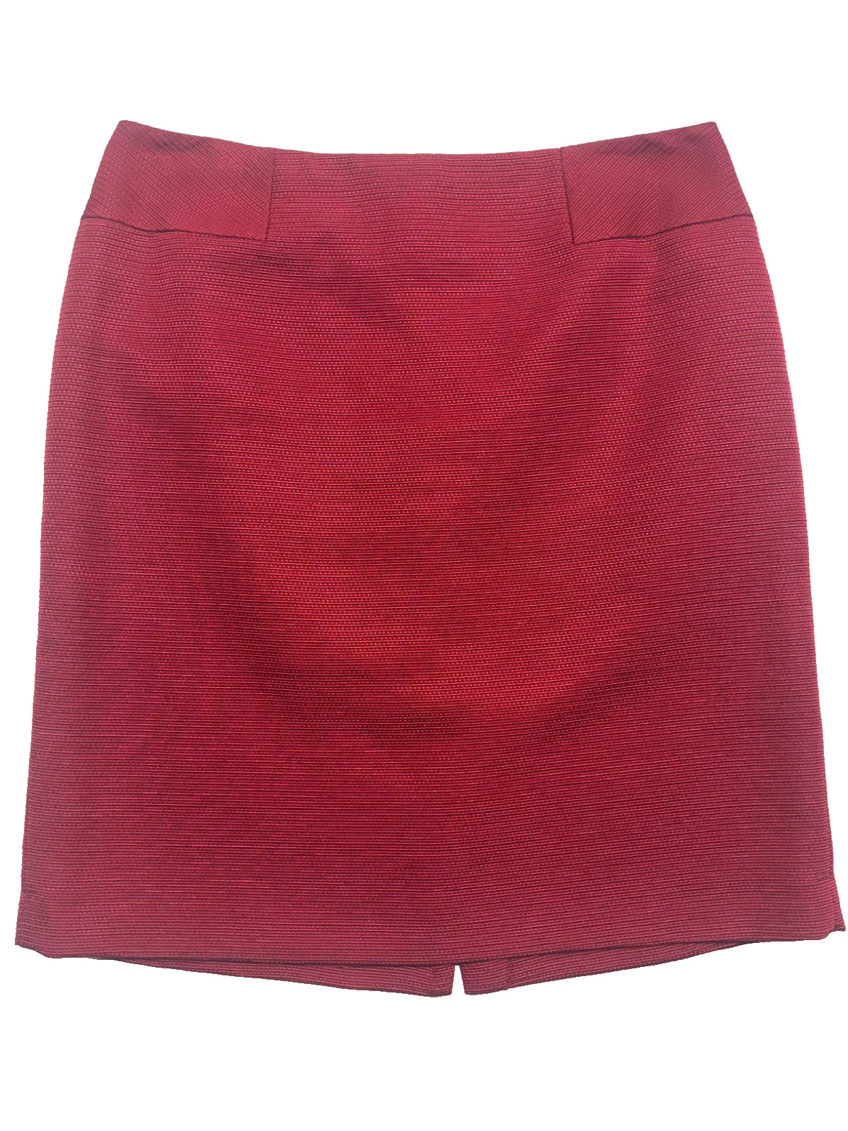Antonio Melani M 8 10 Red 2pc Skirt Suit Double Breasted Square Neck Knit Career
