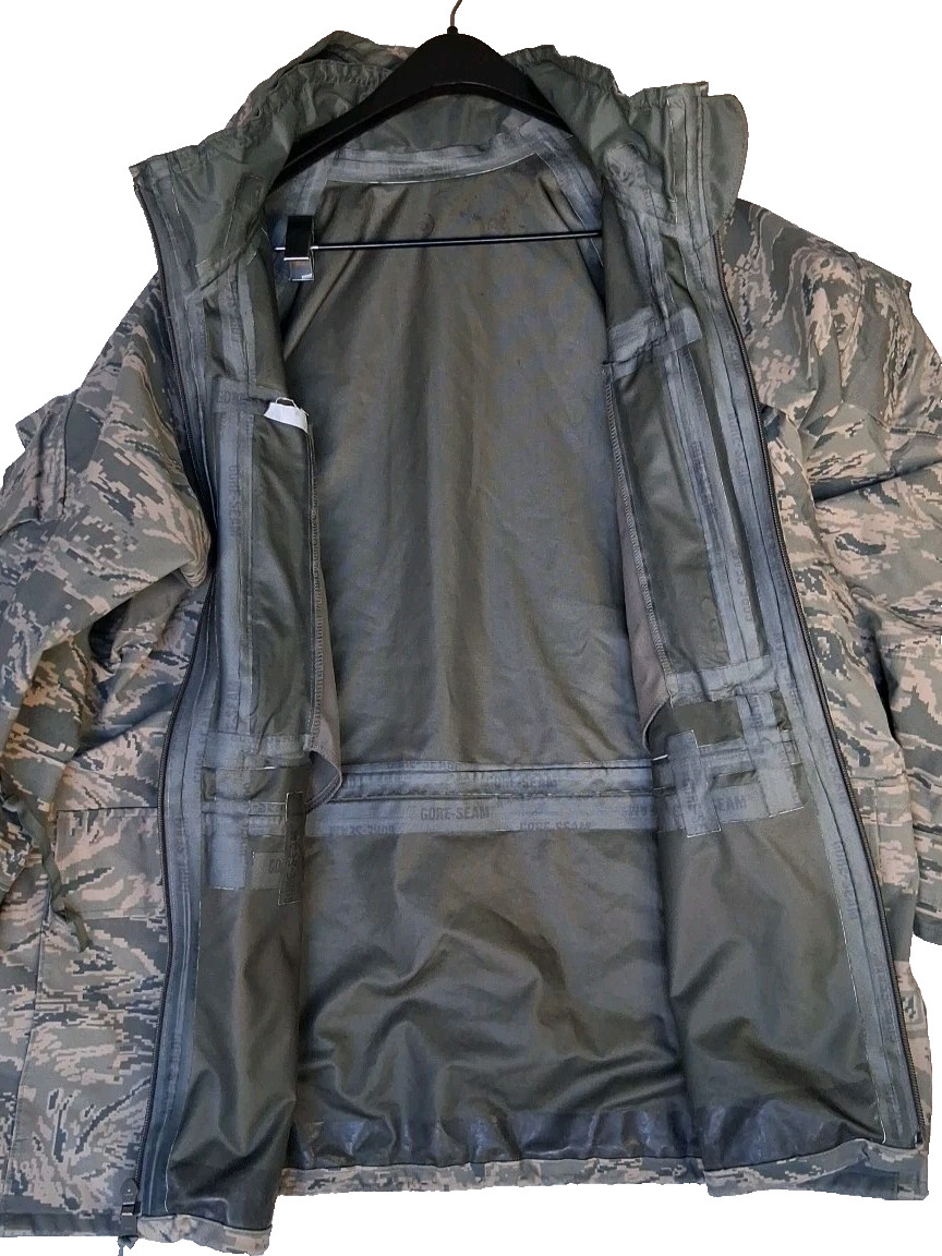 US Air Force Tennier ECWCS Wet/Dry Size XL USAF certified Camo Parka Jacket