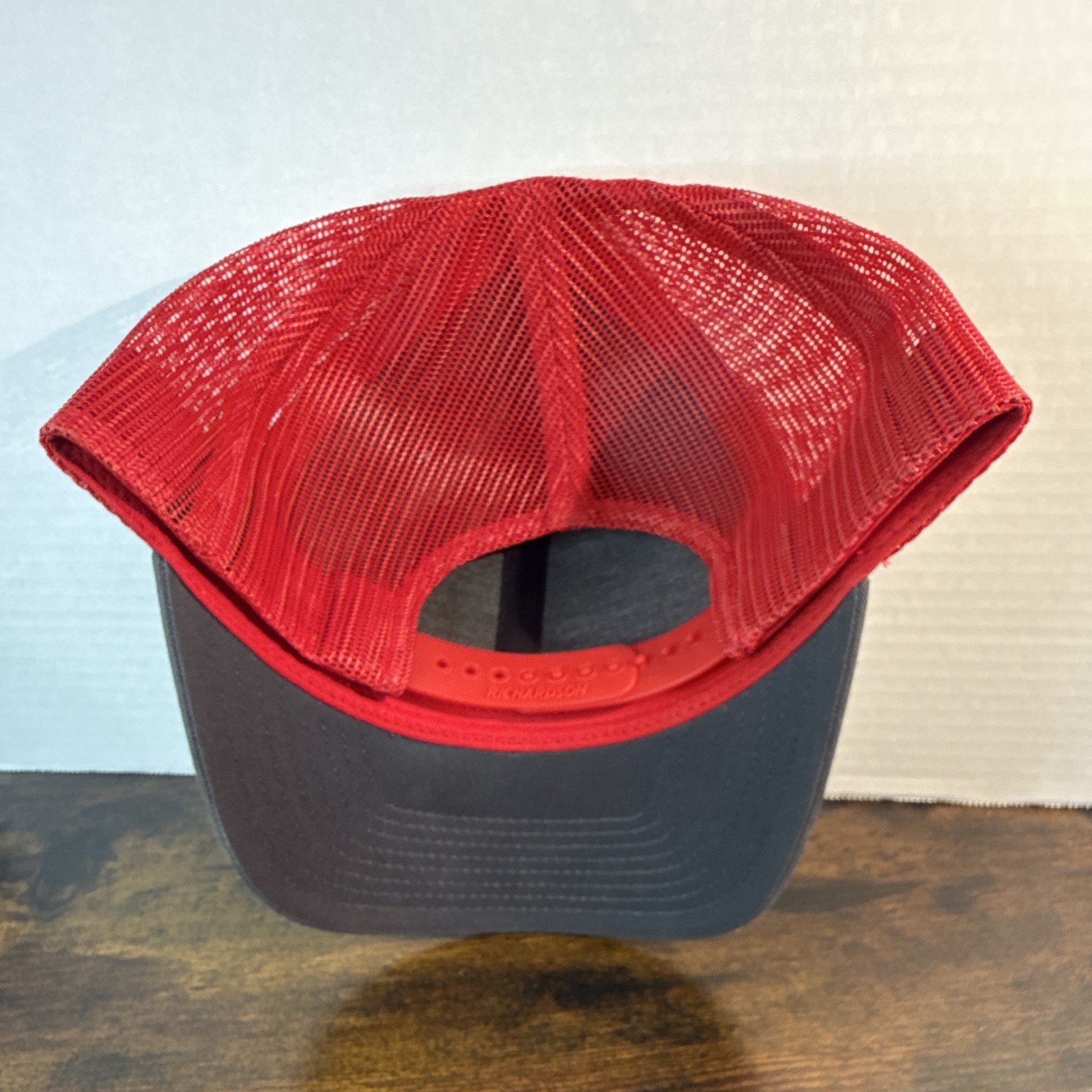 Richardson KUHN Equipment Trucker Hat Gray/Red Mesh Back Adjustable One Size