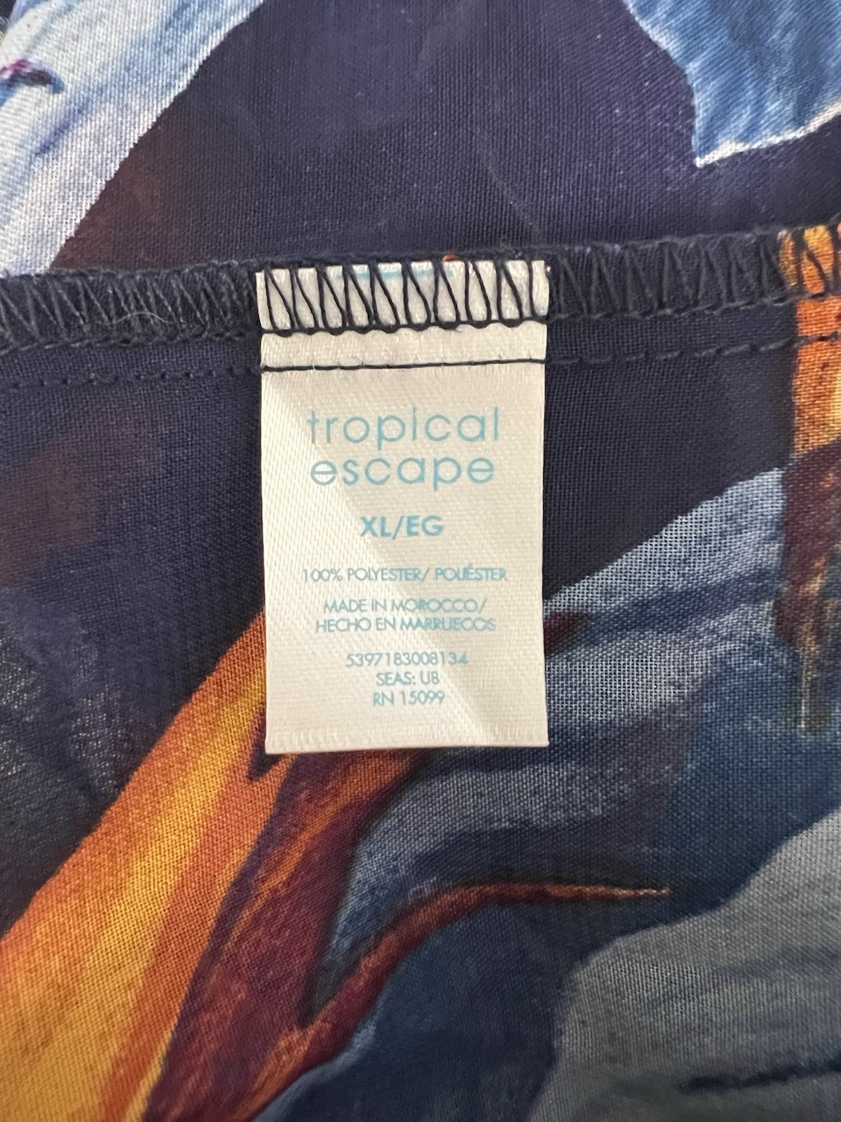 Tropical Escape Size XL Multi Floral Beach Coverup Resortwear Swim Vacation Boho