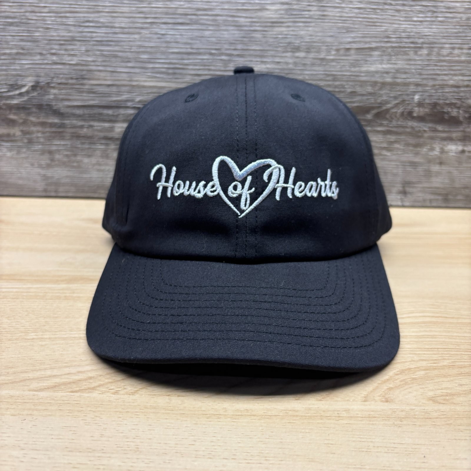 House of Hearts Hat Cap Snap Back Black Embroidered Logo Richardson 262 Charity