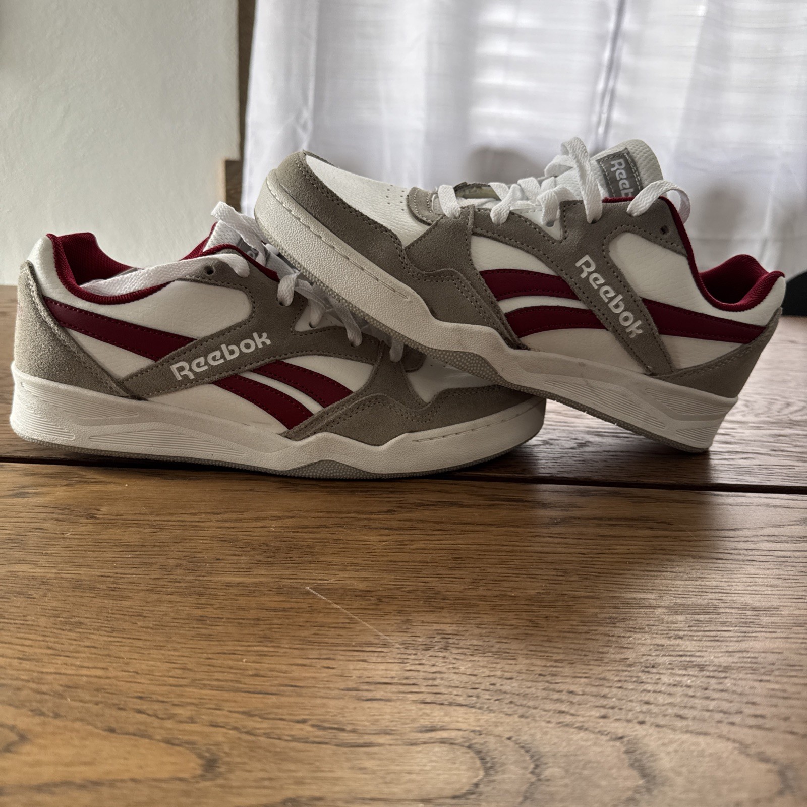 Reebok Royal BB4500 Low 2 in a “Steely Fog/Cold Grey/Classic Maroon” colorway