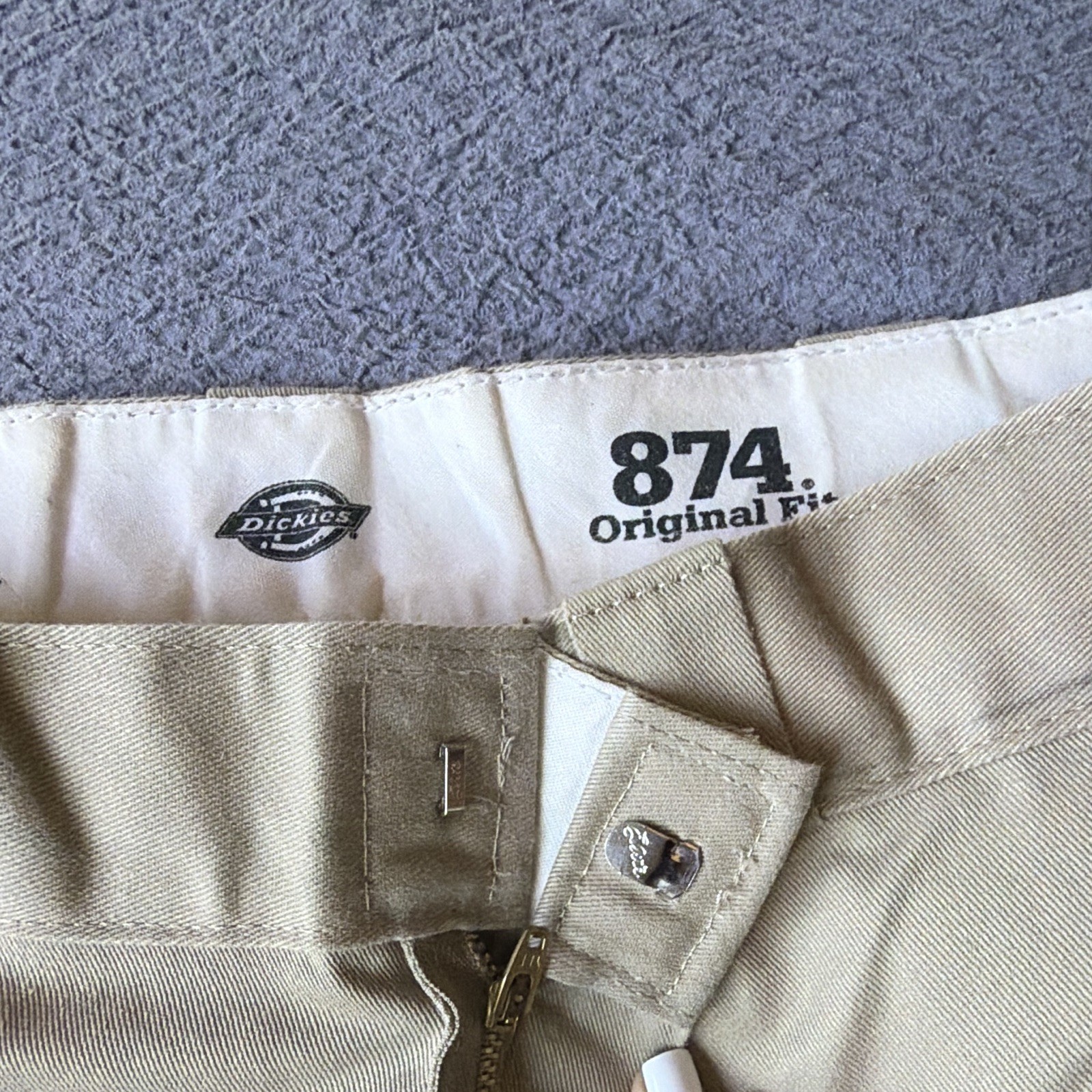 Dickies 874 Original Fit Work Pants Beige 34×30 Cotton/Poly Twill