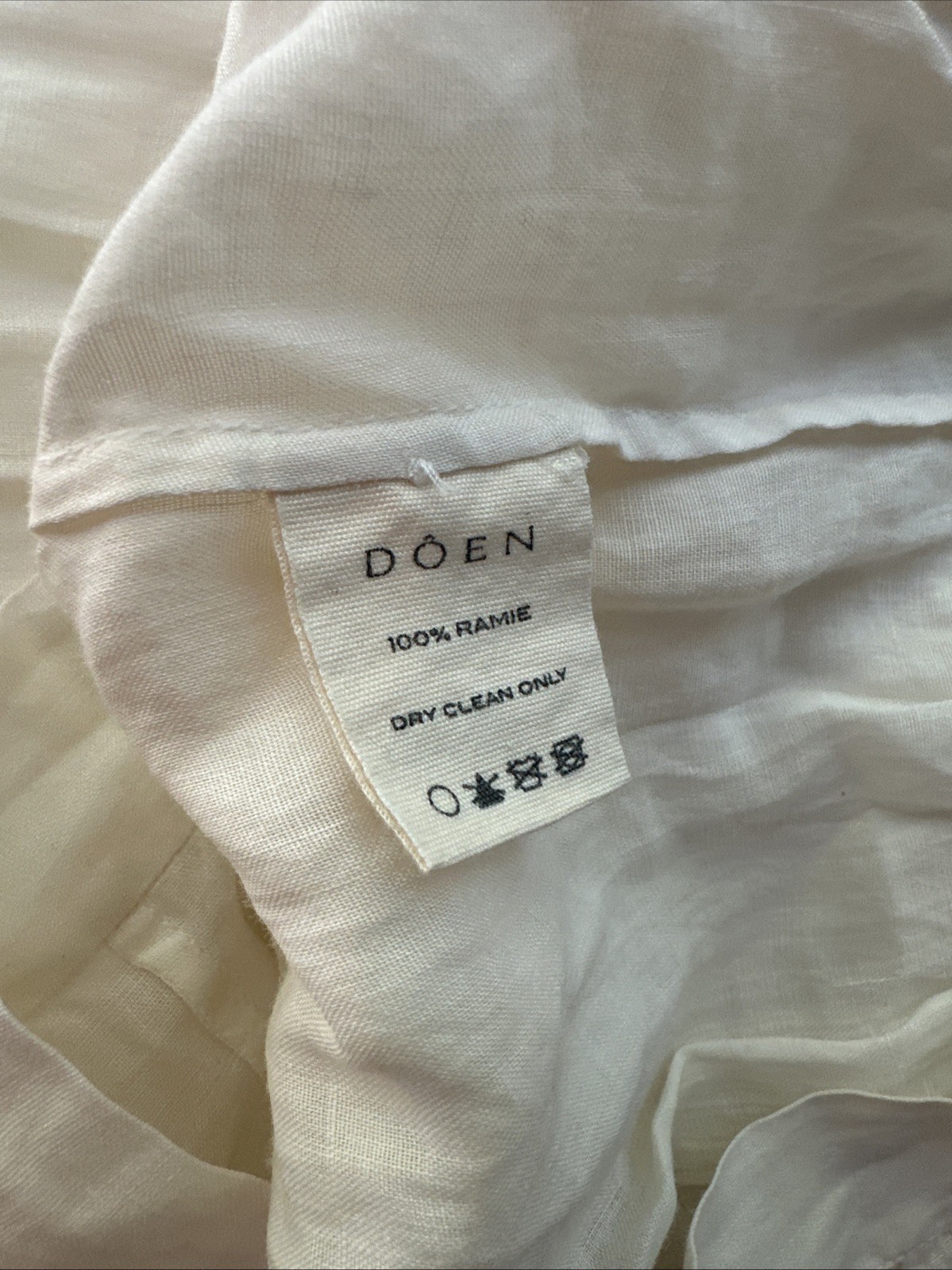 Doen Sparrow Top Small White Ramie Puff Sleeve RARE Cropped