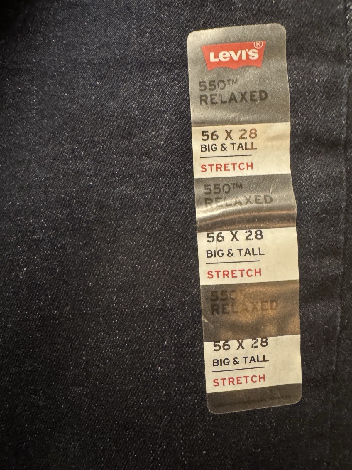 Levi’s 550 Relaxed Jeans Men’s 56×28 Big & Tall Stretch Dark Wash NWT B12#11
