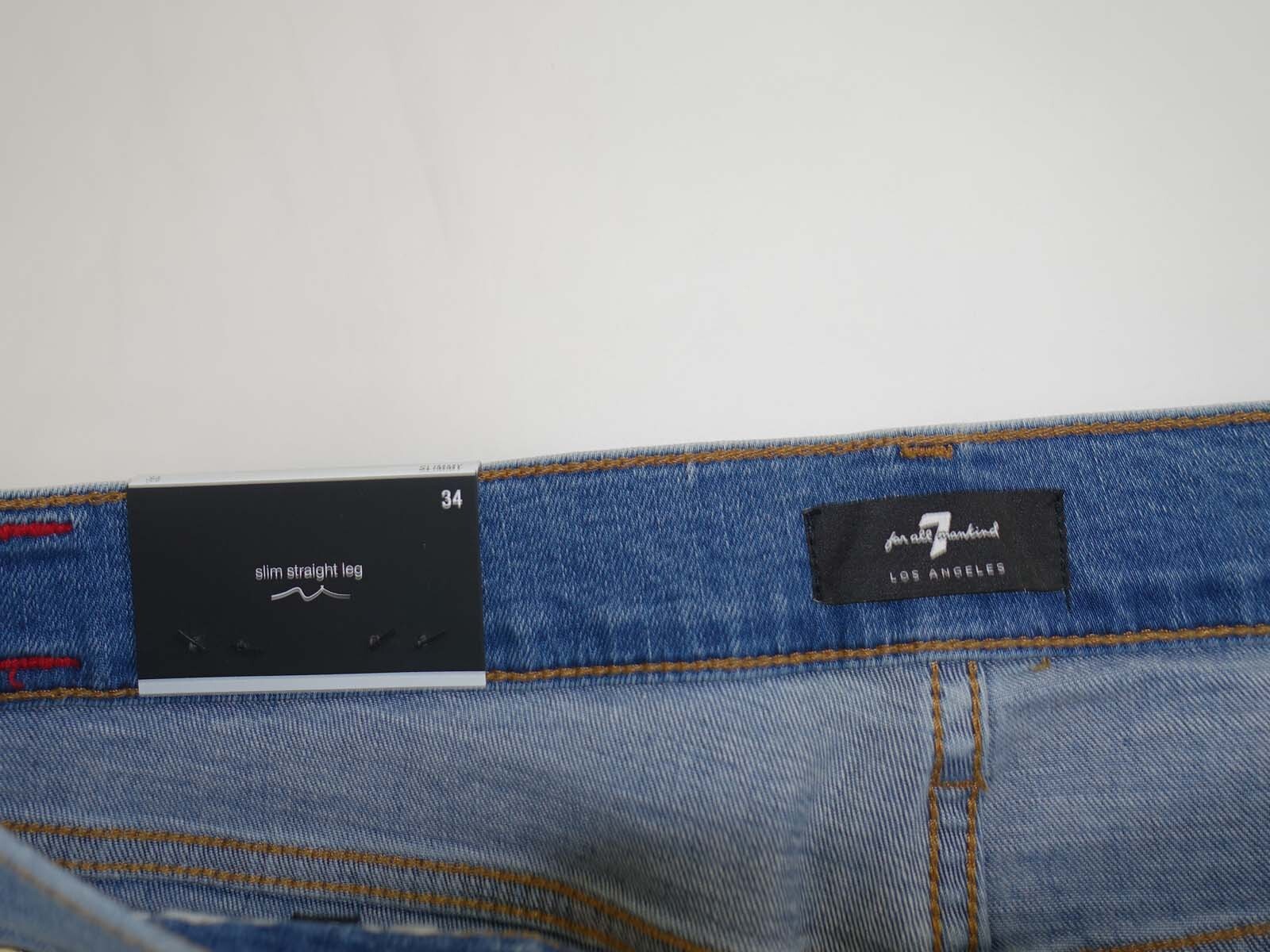 7 For All Mankind Men’s Slimmy Slim Straight Jeans Size 34 x 33 NWT Laguna Wash