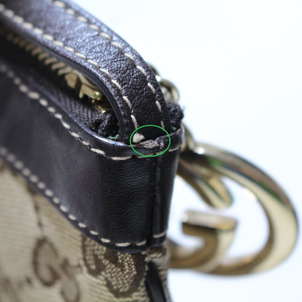 GUCCI Interlocking G GG Shoulder Bag Canvas Leather 212216 Auth Used