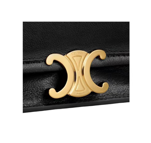 CELINE Triomphe Besace Sheepskin Shoulder Bag Women’s Black 12.6*0.8*10.2 in